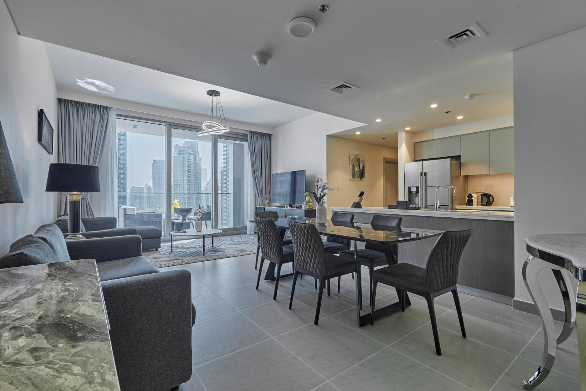 Majestic Forte2 3br 17th- Burj Khalifa & Fountain View Dubai